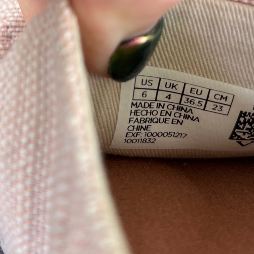 Toms Linen Espadrille Pink Lace Up Sneakers Size 6 - Picture 9 of 13